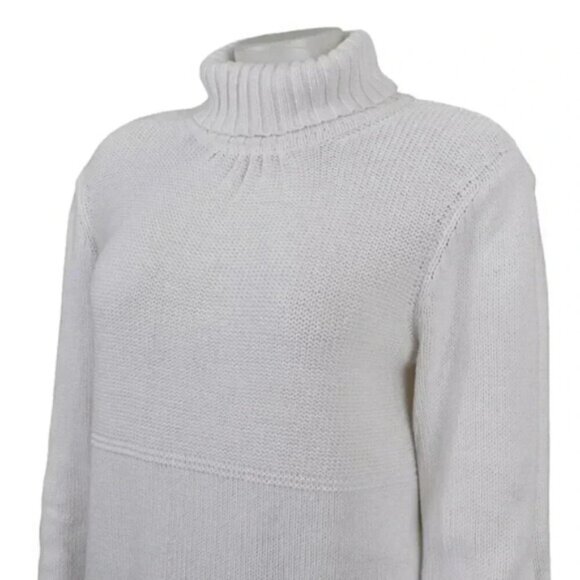 J Jill Turtleneck Knit  Sweater White Long Sleeve Size Medium - Picture 5 of 12